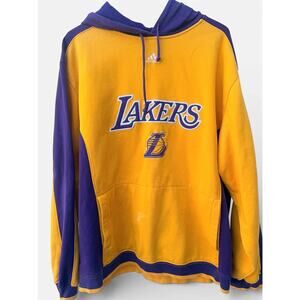 Adidas Los Angeles Lakers Pullover Hoodie L Yellow Purple
